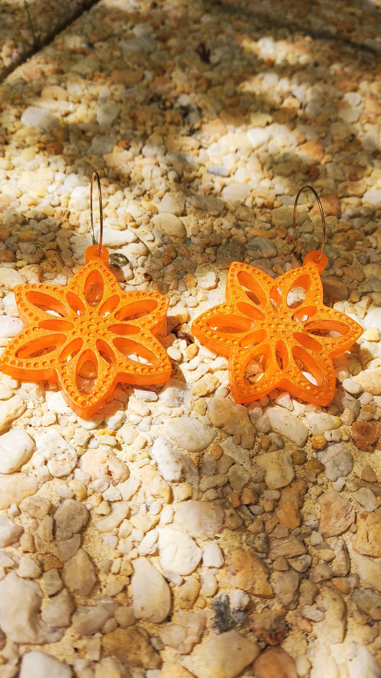 Boucles d'oreilles fleurs orange Tropea