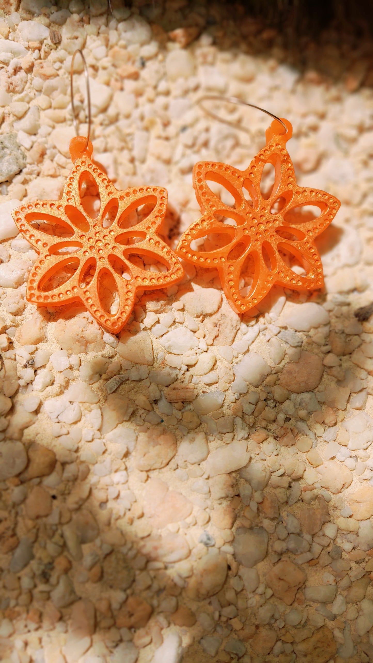 Boucles d'oreilles fleurs orange Tropea