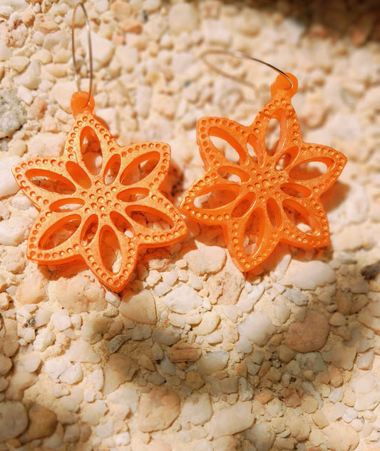 Boucles d'oreilles fleurs orange Tropea