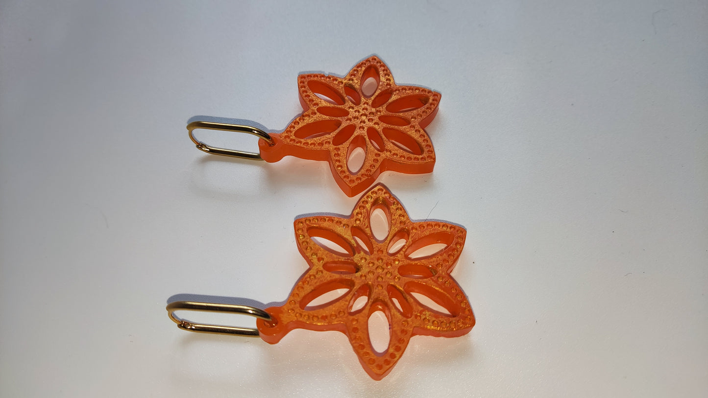 Boucles d'oreilles fleurs orange Tropea