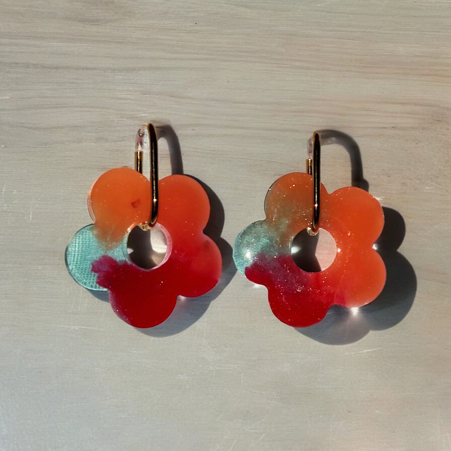 Boucles d'oreilles fleuries Napoli en resine