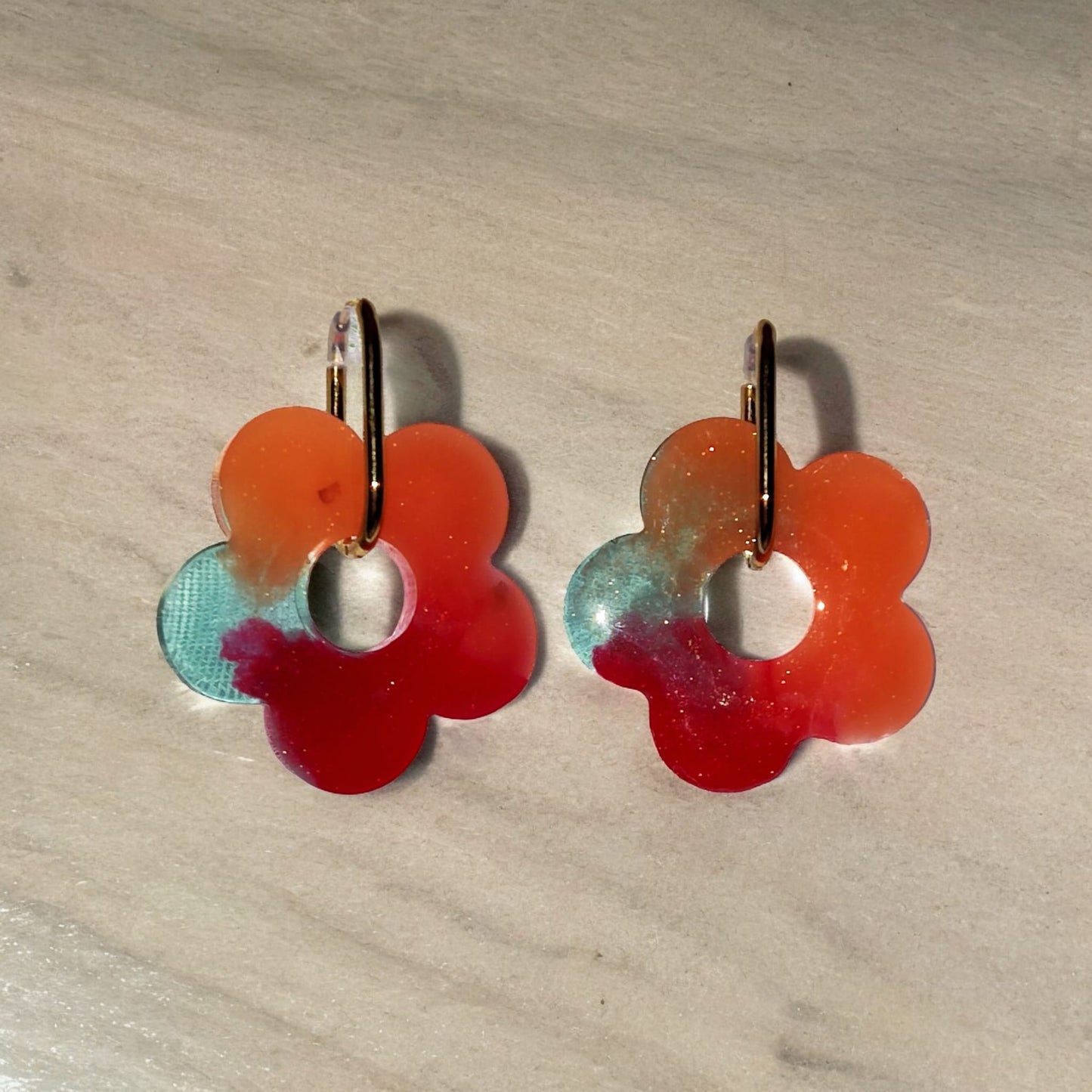 Boucles d'oreilles fleuries Napoli en resine