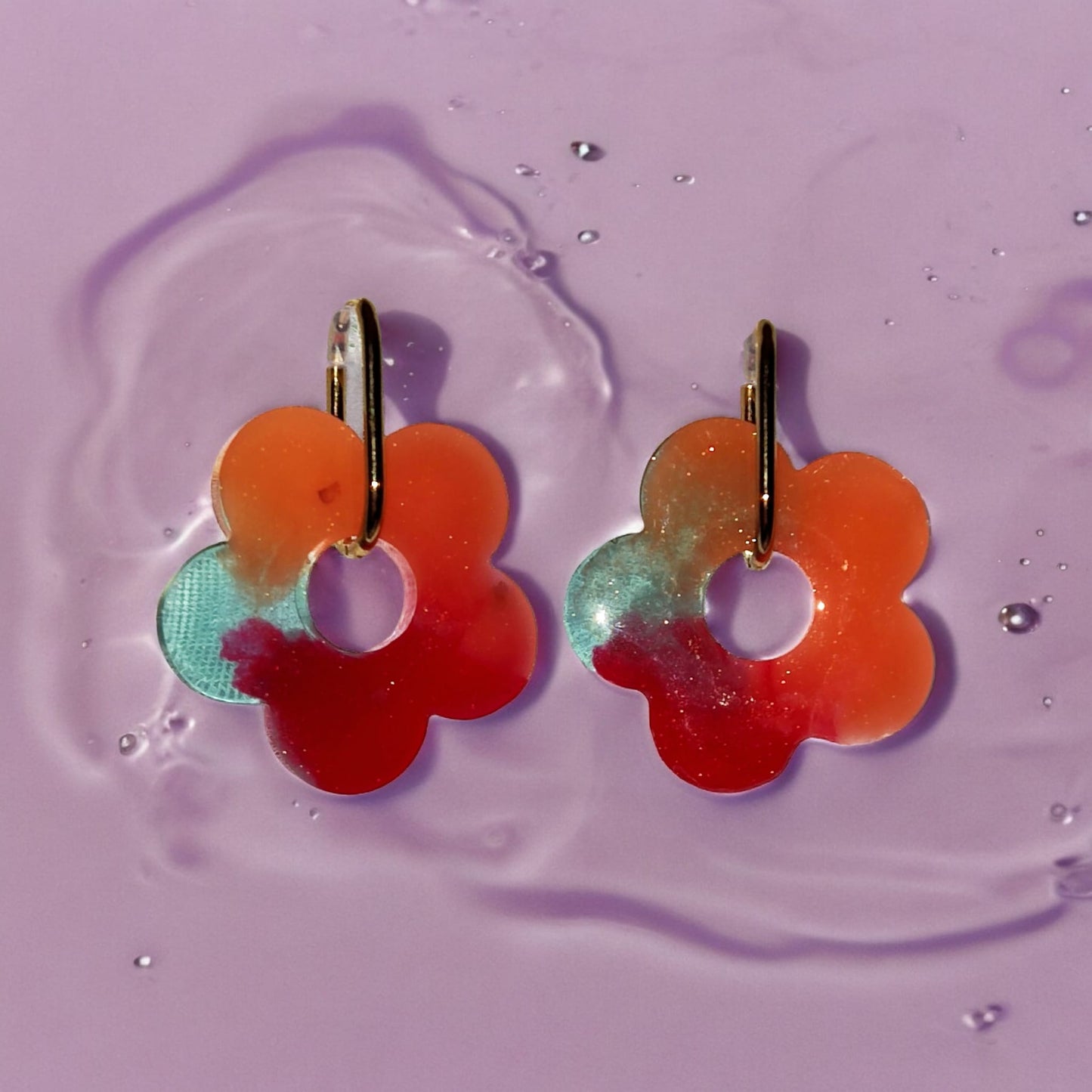 Boucles d'oreilles fleuries Napoli en resine