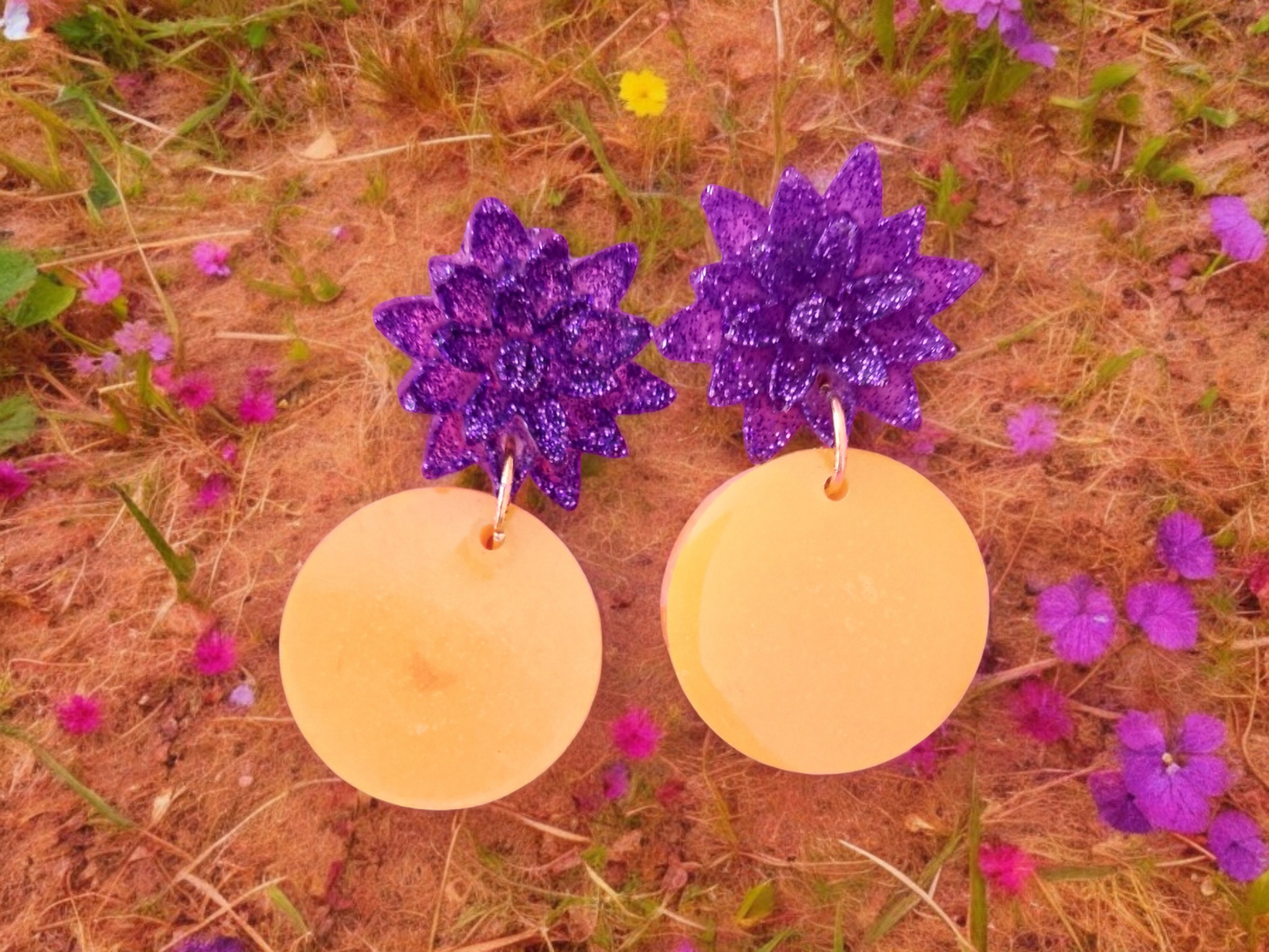 Boucles d'oreilles fleuries Sorrento en resine et polymère